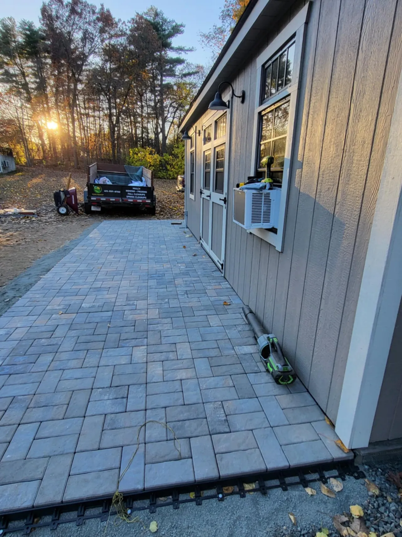 Nelson Landscaping crew working on a Massachusetts property