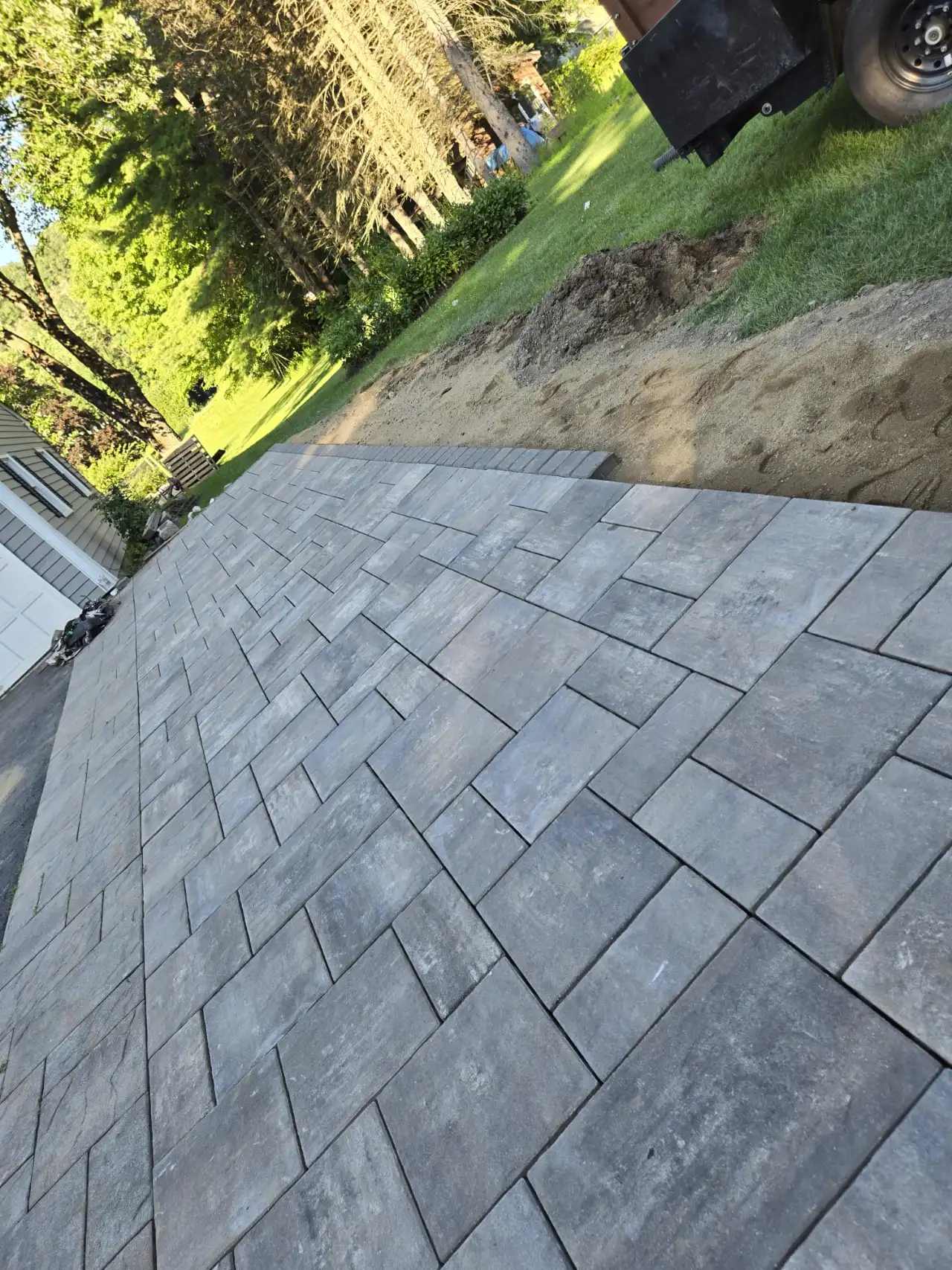 Paver walkway project in Massachusetts by Nelson Landscaping