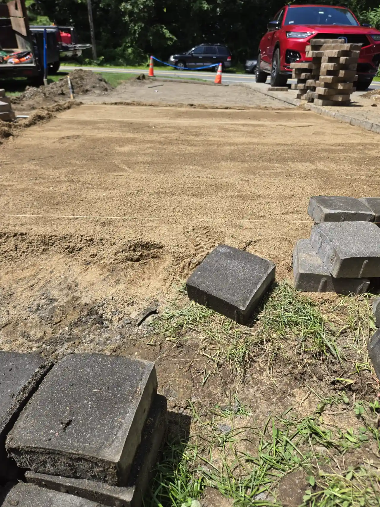 Paver patio installation in Massachusetts by Nelson Landscaping